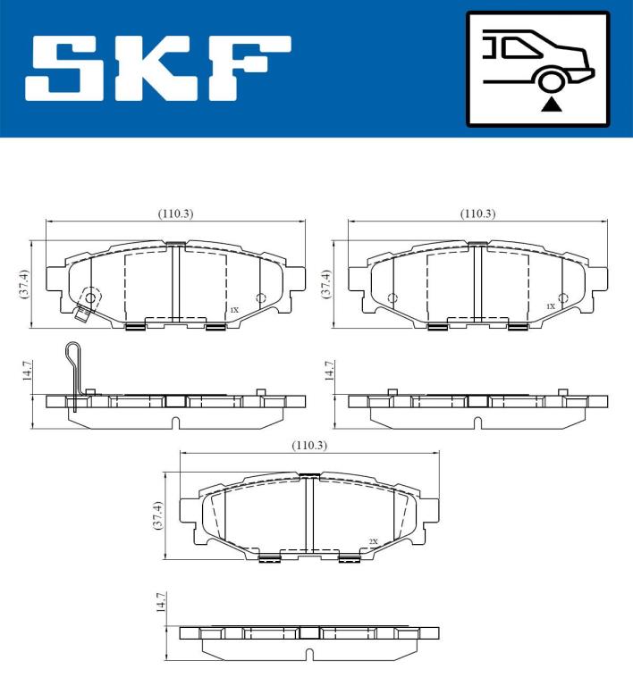 Jogo de 4 pastilhas de travão SKF ref. VKBP 91113 A